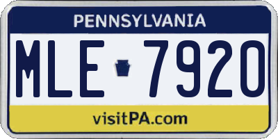 PA license plate MLE7920