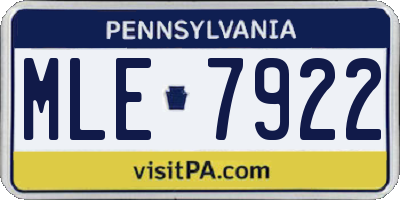 PA license plate MLE7922