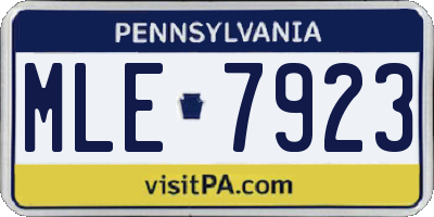 PA license plate MLE7923