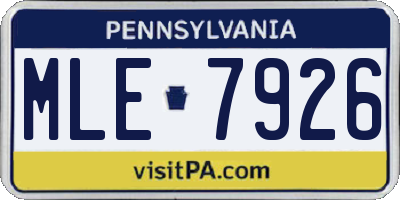 PA license plate MLE7926
