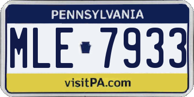 PA license plate MLE7933