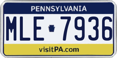PA license plate MLE7936