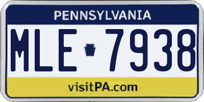 PA license plate MLE7938
