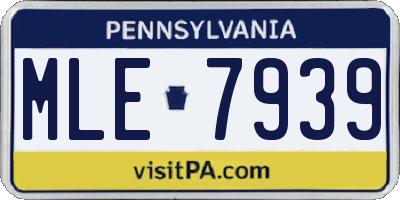 PA license plate MLE7939