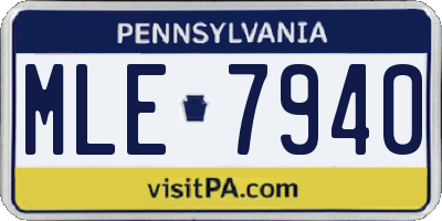 PA license plate MLE7940