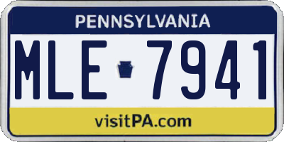 PA license plate MLE7941