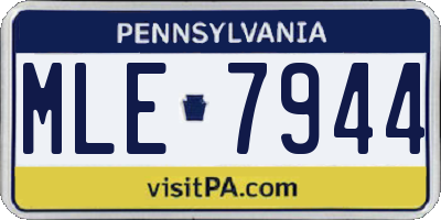 PA license plate MLE7944