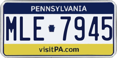 PA license plate MLE7945