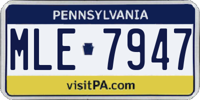 PA license plate MLE7947