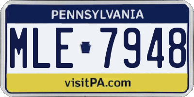 PA license plate MLE7948