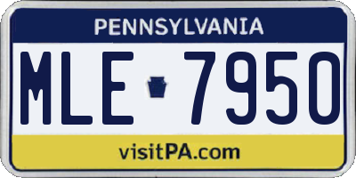 PA license plate MLE7950