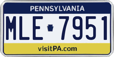 PA license plate MLE7951