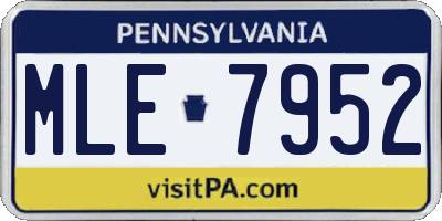 PA license plate MLE7952