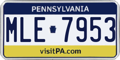 PA license plate MLE7953