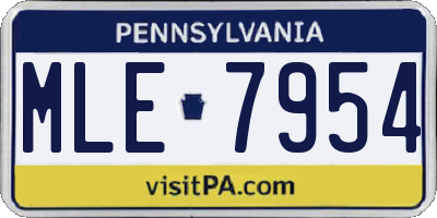 PA license plate MLE7954