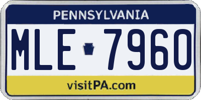PA license plate MLE7960