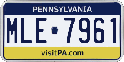 PA license plate MLE7961