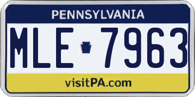 PA license plate MLE7963
