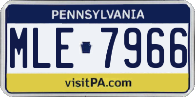 PA license plate MLE7966