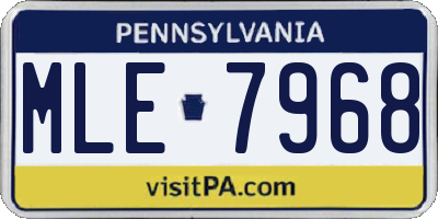 PA license plate MLE7968