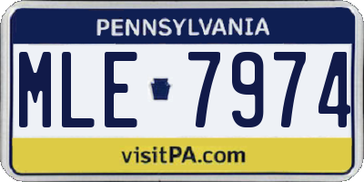 PA license plate MLE7974