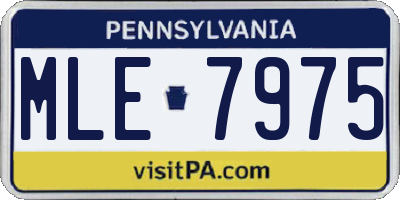 PA license plate MLE7975