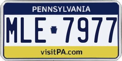 PA license plate MLE7977