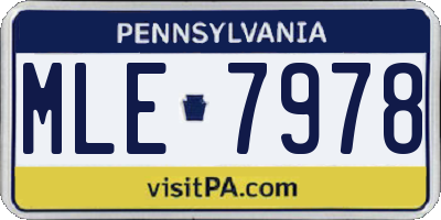 PA license plate MLE7978