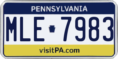 PA license plate MLE7983