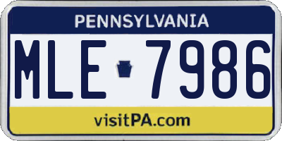 PA license plate MLE7986