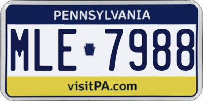 PA license plate MLE7988
