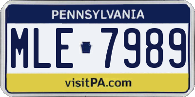PA license plate MLE7989