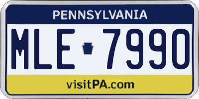 PA license plate MLE7990