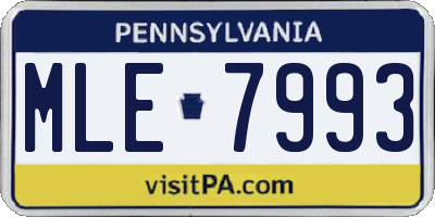 PA license plate MLE7993