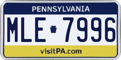 PA license plate MLE7996