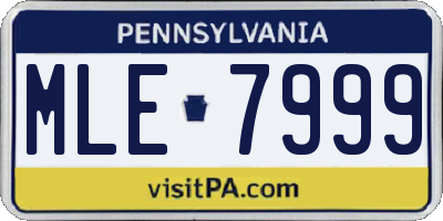 PA license plate MLE7999