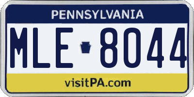 PA license plate MLE8044