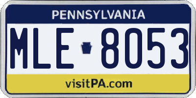 PA license plate MLE8053
