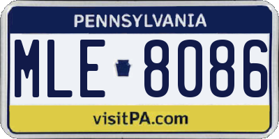 PA license plate MLE8086