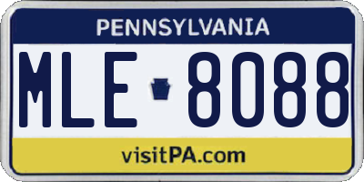 PA license plate MLE8088