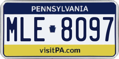 PA license plate MLE8097