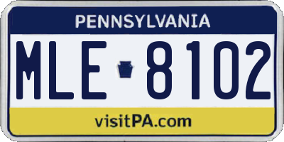 PA license plate MLE8102