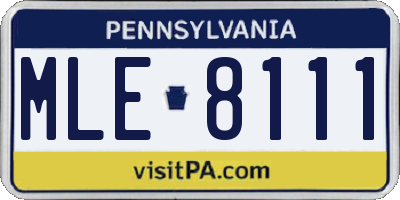 PA license plate MLE8111