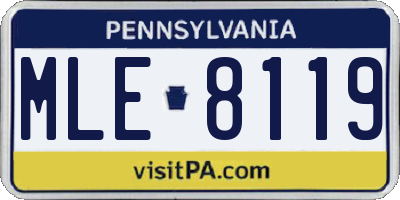 PA license plate MLE8119