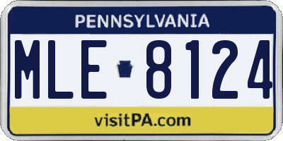 PA license plate MLE8124