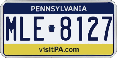 PA license plate MLE8127