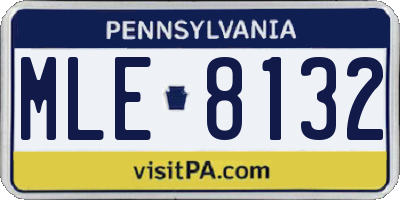 PA license plate MLE8132