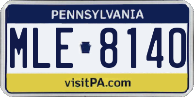 PA license plate MLE8140