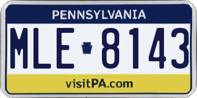 PA license plate MLE8143
