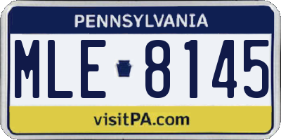 PA license plate MLE8145